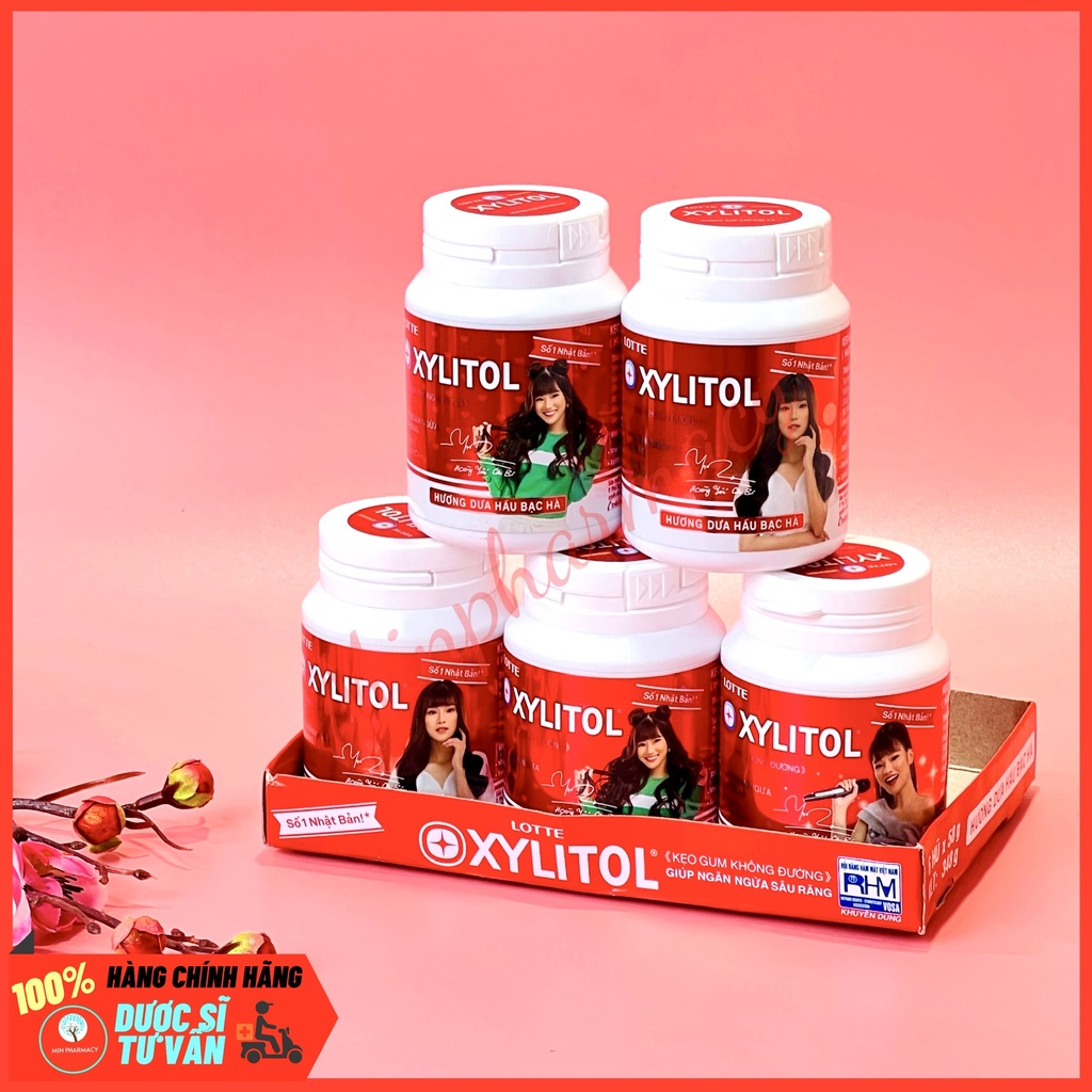 Kẹo Gum Không Đường XYLITOL (kẹo cao su) Ngừa sâu răng và Thơm miệng 58g - Minpharmacy
