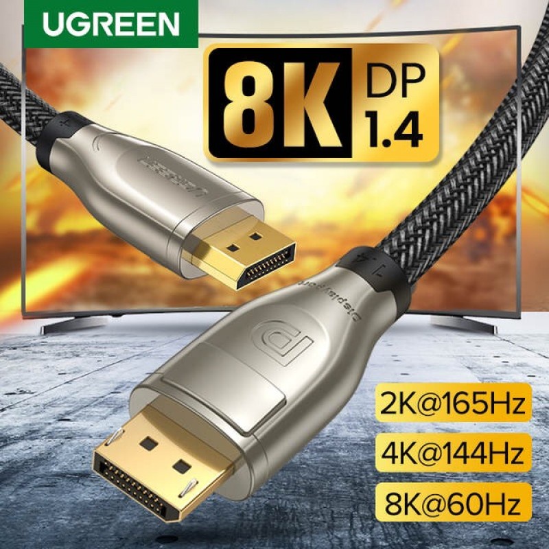 Cáp Displayport 1.4 dài 1m 2m 3m hỗ trợ 8K/60Hz cao cấp Ugreen 60842 60843 60844 - Hàng chính hãng bảo hành 12 tháng
