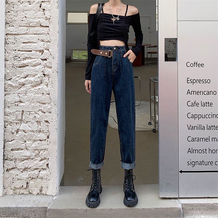 Quần Jean Lưng Cao Dáng Rộng Phong Cách Thời Trang Mới 2022 Dành Cho Nữ