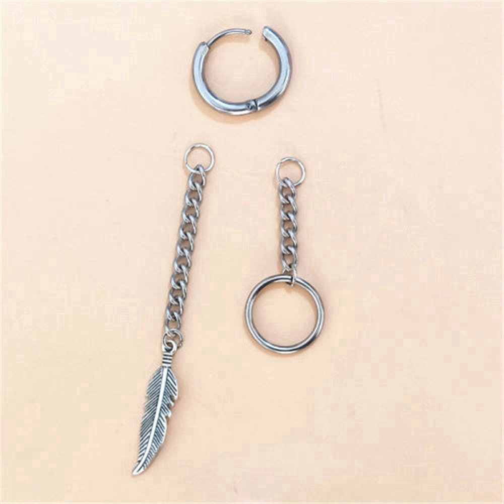 Bông tai dạng xỏ dáng dài tua rua phong cách Suga nhóm nhạc Hàn Quốc thời trang unisex