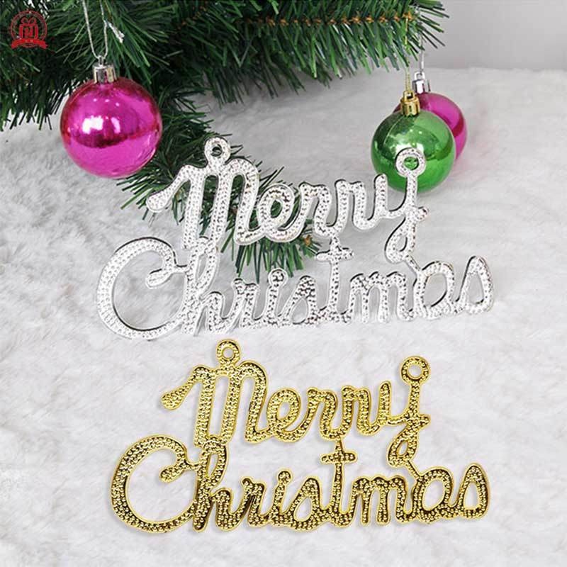 Phụ Kiện Treo Trang Trí Cây Thông Giáng Sinh Chữ Merry Christmas Bằng Nhựa