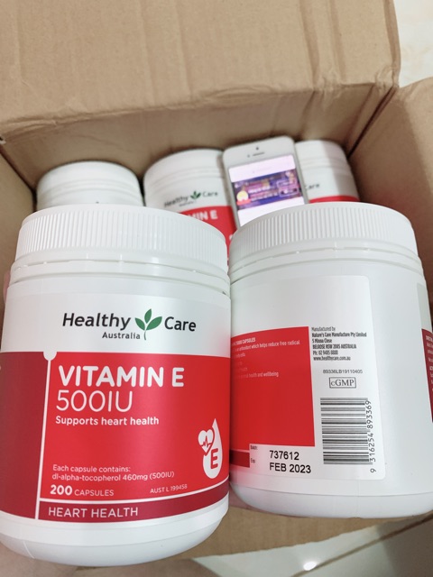 (Date 02/2025) Viên uống vitamin E Healthy Care 200 viên Úc