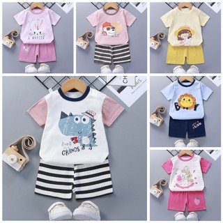 Đồ bộ cho bé, đồ bộ bé trai, đồ bộ cho bé gái mùa hè in hình dễ thương
