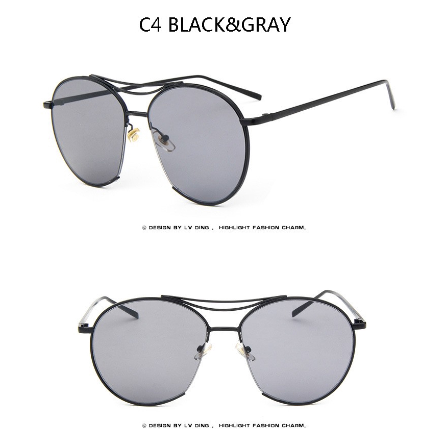 Kính mát Samjune gọng tròn phong cách vintage thời trang cho nữ