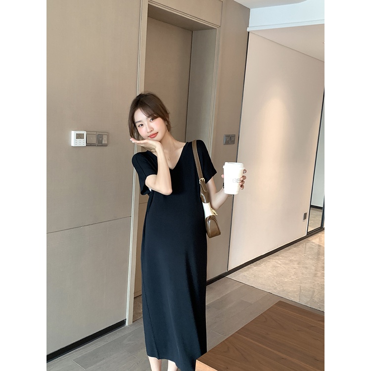 Váy đầm bầu thun lạnh thiết kế công sở, dự tiệc cho mẹ bầu phong cách hàn quốc sang trọng lịch sự mới mùa hè