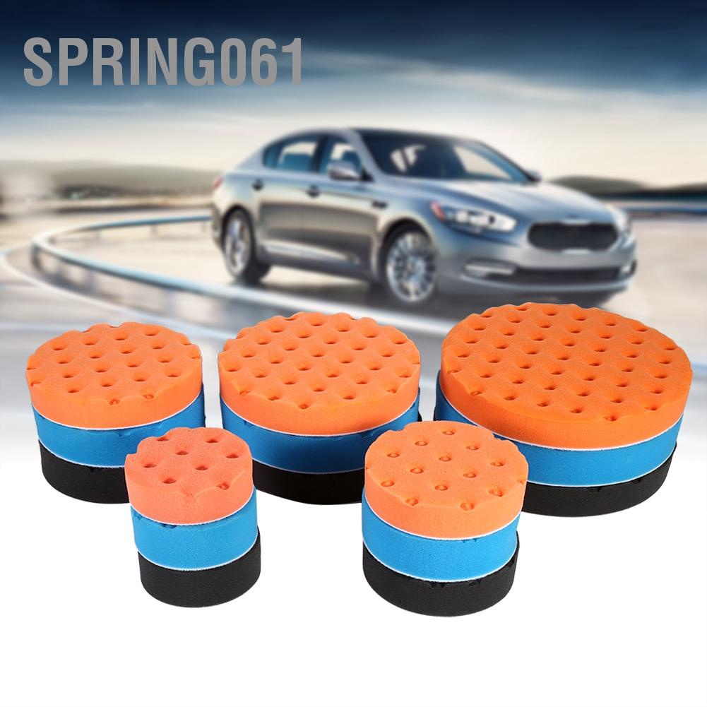 Spring061 3Pcs 3/4/5/6/7 Inch Smart Washing Polishing Sponge Buffer Pad Set for Car Polisher