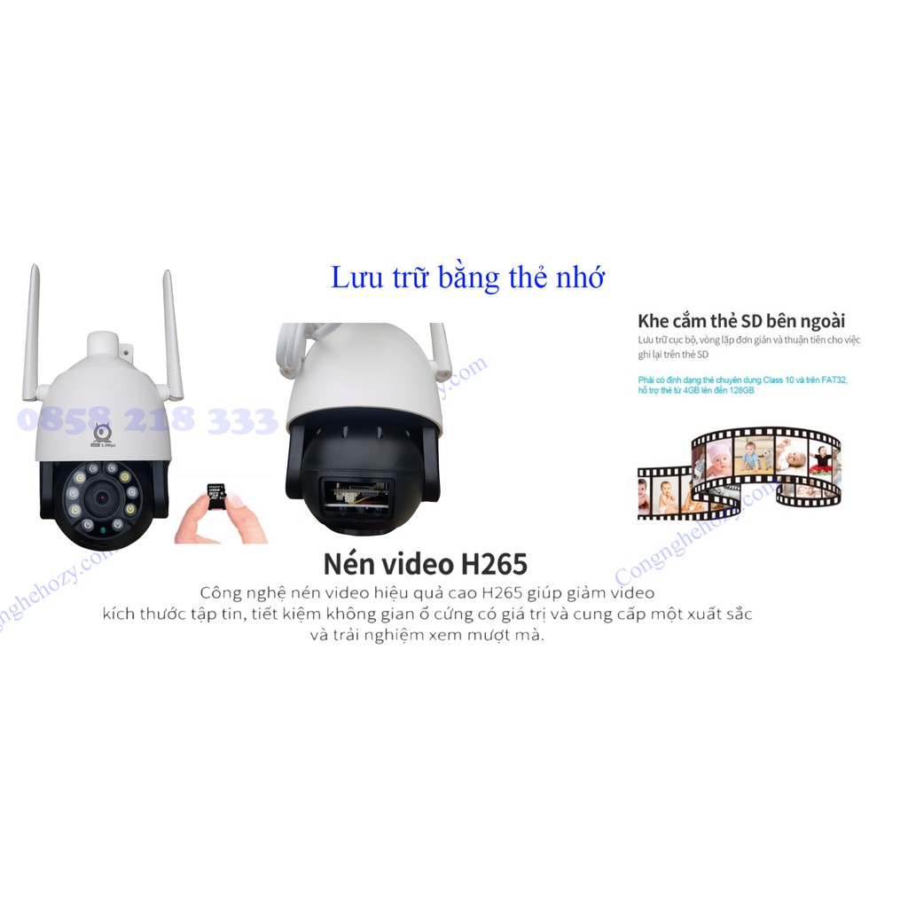 Camera WIFI V380 PRO 5.0Mpx C12 HD xoay 360 độ chống nước, đêm có màu, đàm thoại 2 chiều 2560*1920p