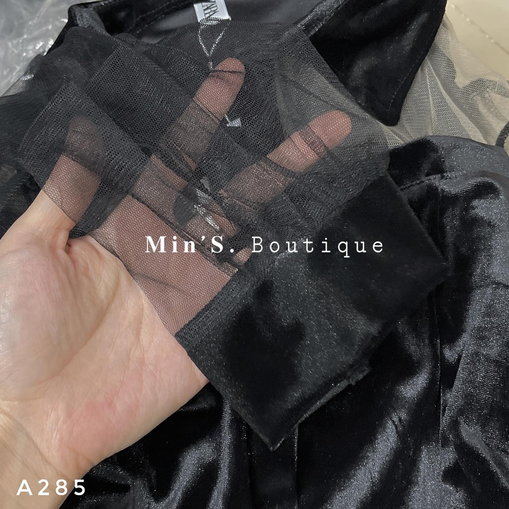 Áo nhung pha lưới