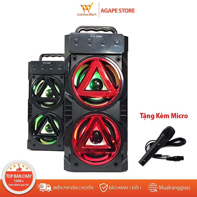 Loa kẹo kéo hát karaoke mini KTS 1036 công suất lớn 60W nghe ấm,chắc loa ,không rè, âm thanh hay ( hay hơn loa P88,P89)