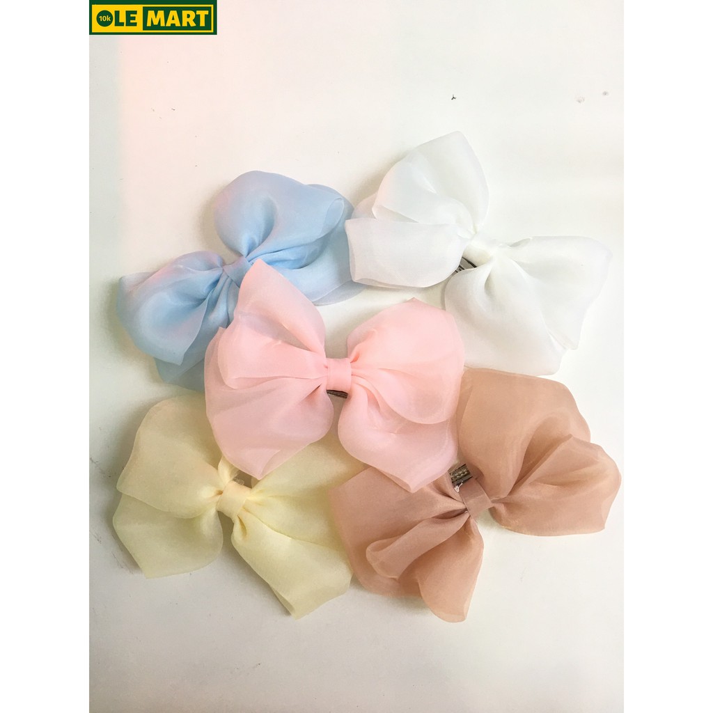 Kẹp tóc phối nơ bản to Hàn Quốc
