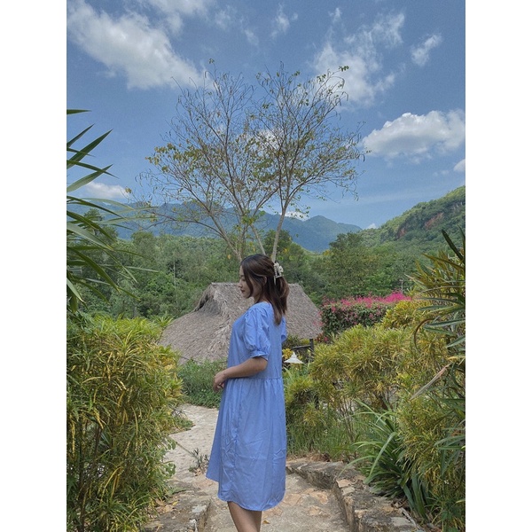 Thanh lý váy suông màu xanh