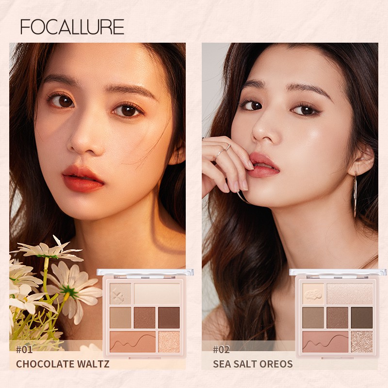 [Hàng mới về] Bảng phấn trang điểm mắt / đánh má hồng / bắt sáng Focallure với 7 màu xinh xắn quyến rũ dễ lên màu