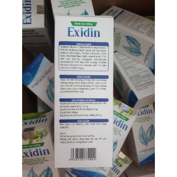 ✅ NƯỚC SÚC MIỆNG EXIDIN TINH DẦU TRẦU KHÔNG 250ML