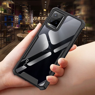 Ốp điện thoại silicon PC cứng trong suốt chống sốc thời trang cho Vivo Y21 Y21s