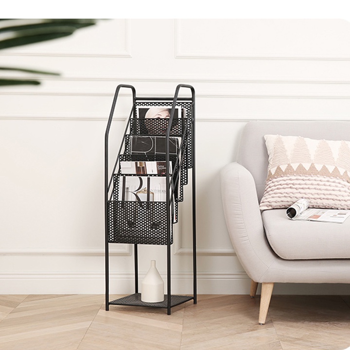 Kệ để sách , báo tạp chí trưng bày đa năng , Gía để sách báo 5tầng bằng kim loại cao cấp