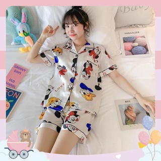🌸 1️⃣ [QUÀ TẶNG] [BIGSIZE] [FREESHIP] Bộ lụa pyjama cổ bẻ mặc nhà siêu xinh, mát