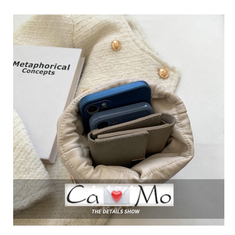 Túi xách hộp vuông rút chuỗi caro vuông