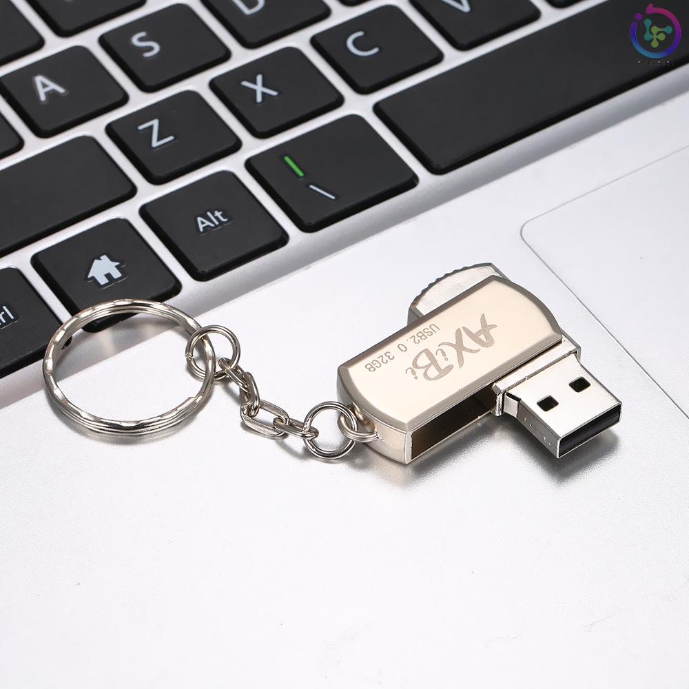 USB Flash Drive USB2.0 Mini Portable U Disk 32GB Pendrives Car Pen Drive Silver for PC Laptop