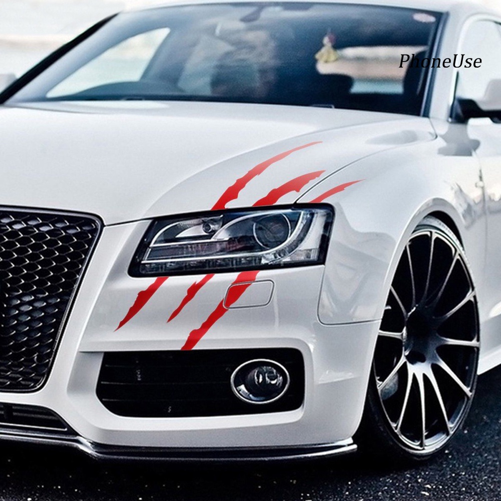 Decal PU Phản Quang Dán Đèn Pha Xe Hơi Chống Trầy Xước Hình Móng Vuốt