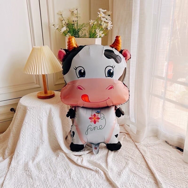 (Size đại 75cm) Bóng trâu vàng, bóng bò sữa trang trí sinh nhật