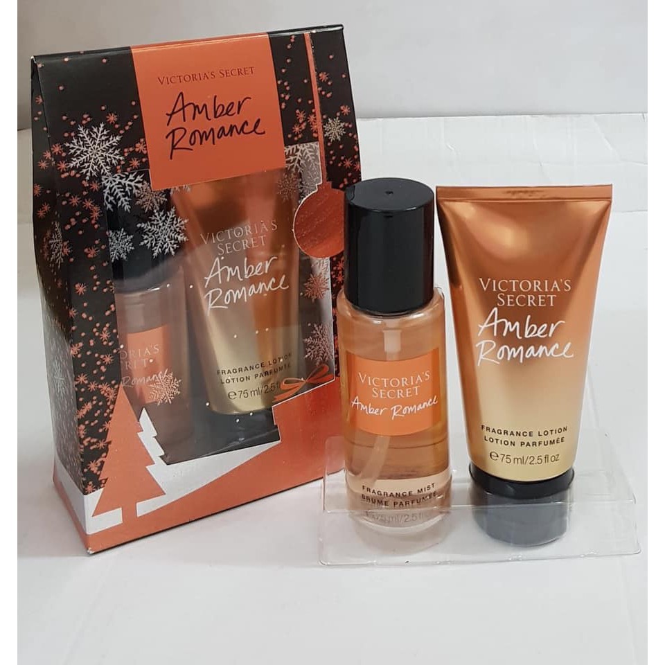 Set Xịt Thơm và Dưỡng Thể VICTORIA'S SECRET AMBER Gift set Mist & Lotion Mini