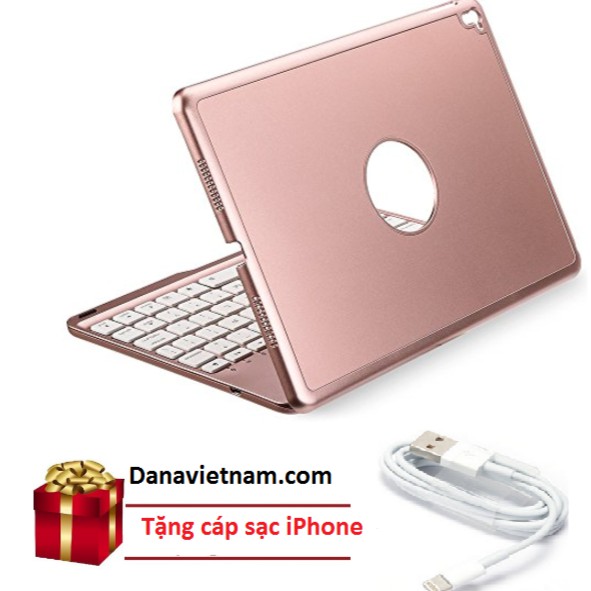 Bàn phím Bluetooth kiêm ốp lưng cho iPad Pro 9.7'' (Rose Gold) tặng cáp sạc iPhone