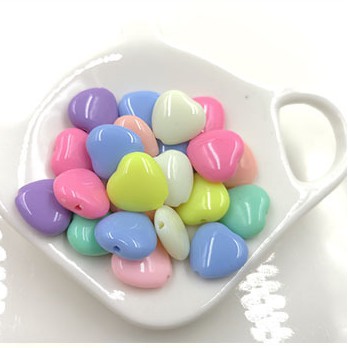 Hạt acrylic Hình Trái Tim Nhỏ 14Mm. Tự Làm Cho Trẻ Em