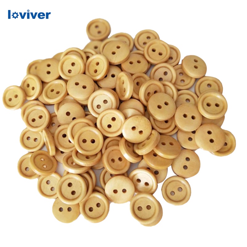 Set 100 Nút Gỗ 2 Lỗ In Chữ Loviver Phong Cách Vintage Thích Hợp Cho May Giày Thẻ