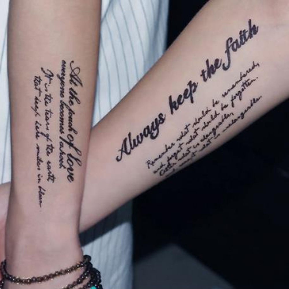 Hình Xăm Dán Tạm Thời Hình Chữ Tiếng Anh Có Thể Tháo Rời Chống Nước