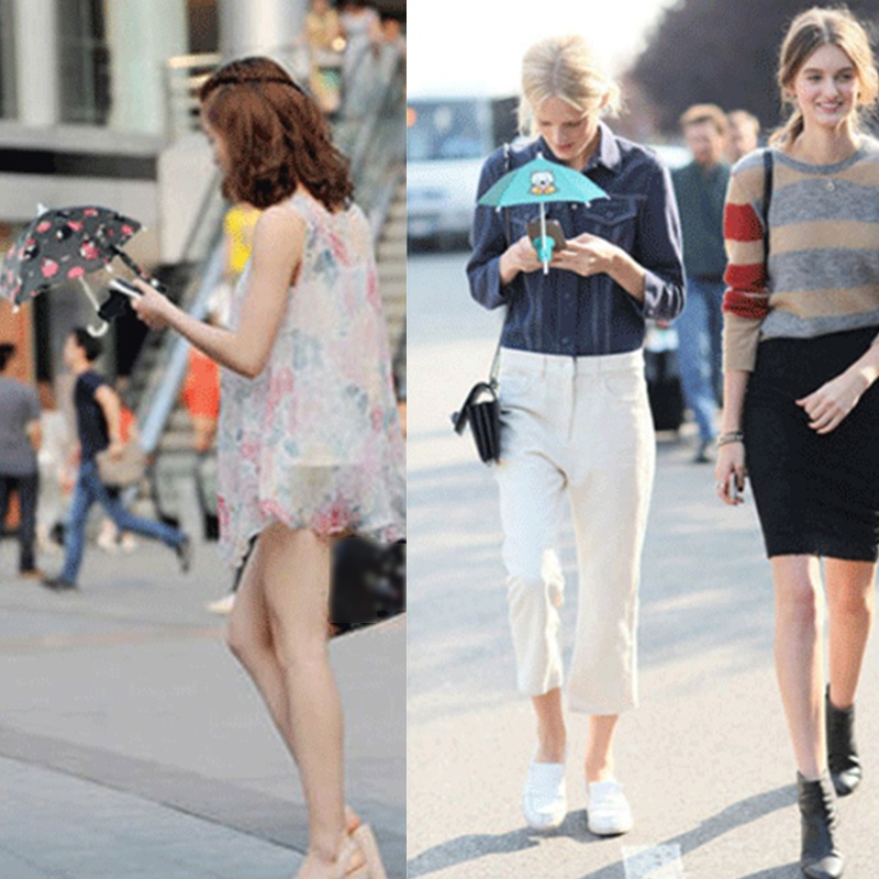 Dù Che Nắng Mini Đa Năng Có Núm Hút Chân Không Kèm Giá Đỡ Điện Thoại Dễ Thương