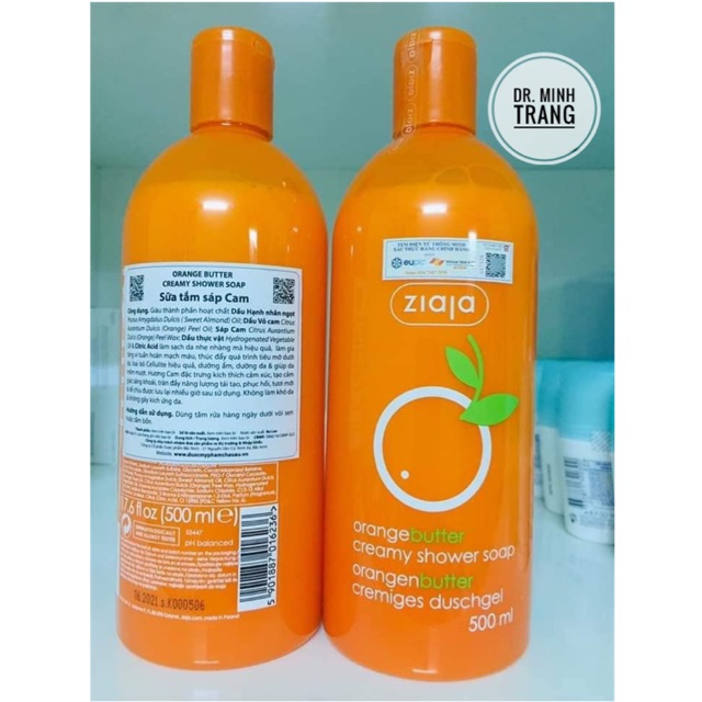 ( CHÍNH HÃNG) Sữa Tắm Sáp Cam Orange Butter Shower Soap Dưỡng Trắng Da, Làm Đều Màu Da 500ml