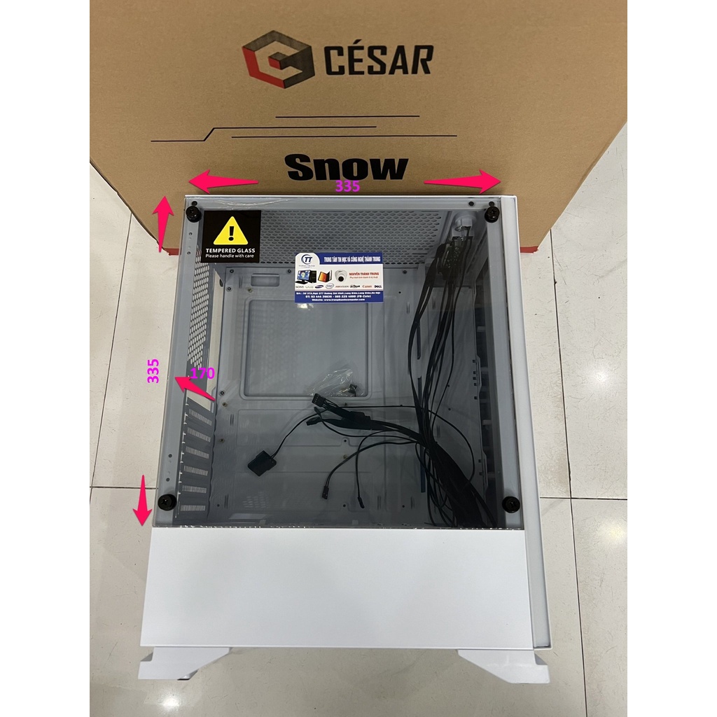 Vỏ case  CESAR SNOW White , Black ATX