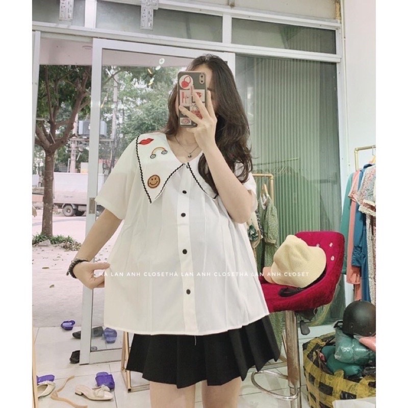 Áo bầu cộc tay TK cổ viền hoạ tiết thêu trẻ trung xinh xắn,nhẹ nhàng AH08