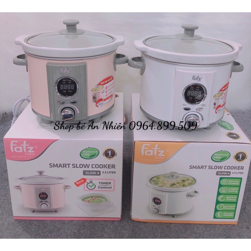 Nồi nấu cháo chậm thông minh hẹn giờ 2.5L Fatzbaby slow 4 FB9125M