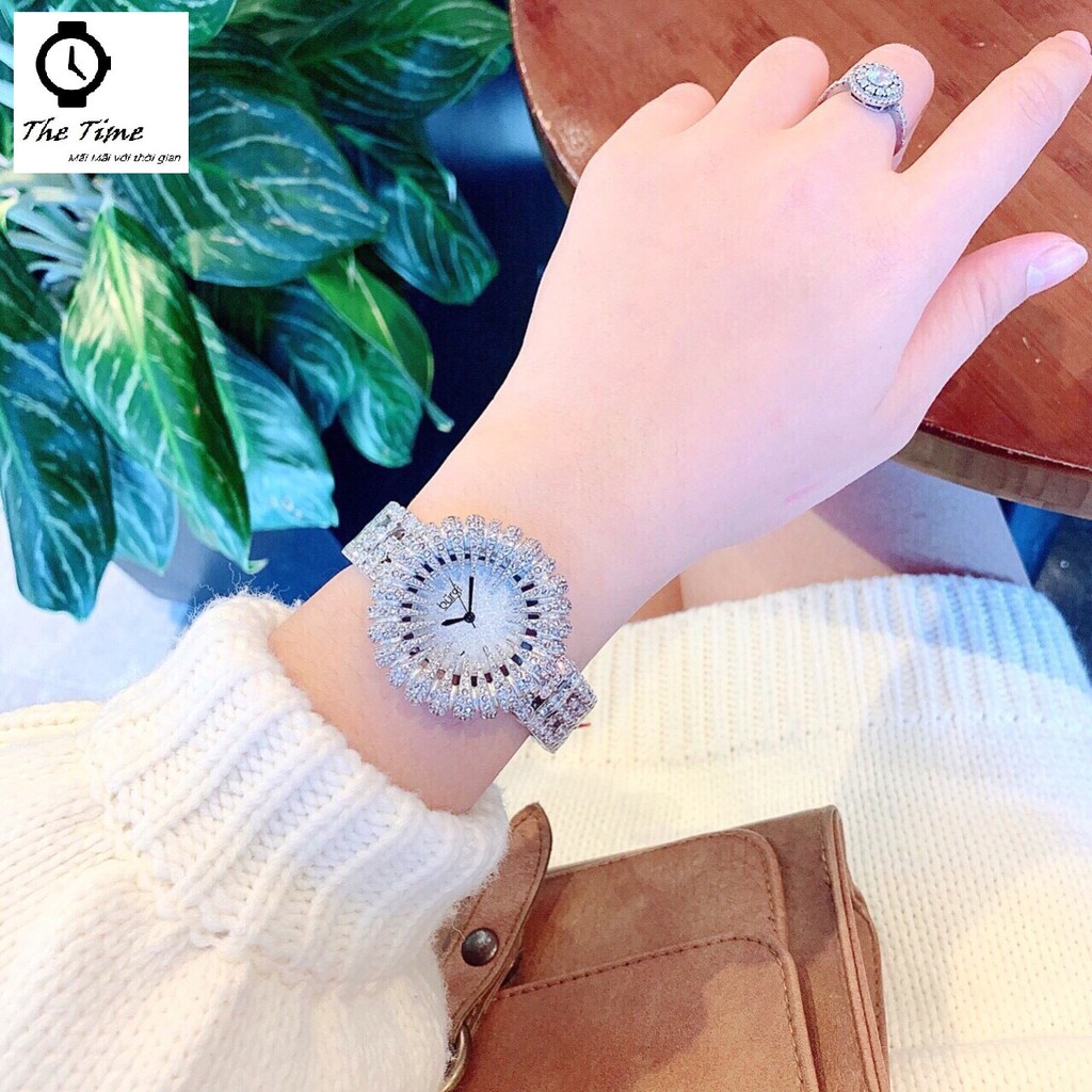 Đồng Hồ Nữ Burgi Crystal Accented Sparkling Dial Women's Watch #BUR054 Case 41mm. 3ATM