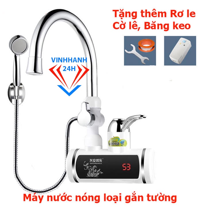 Vòi nước nóng lạnh có vòi sen tắm lắp đặt trực tiếp tại vòi nước thường