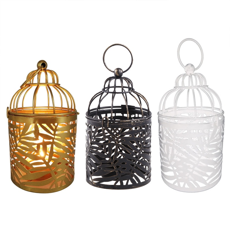Giá Đỡ Nến Hình Lồng Chim Bằng Kim Loại Phong Cách Vintage