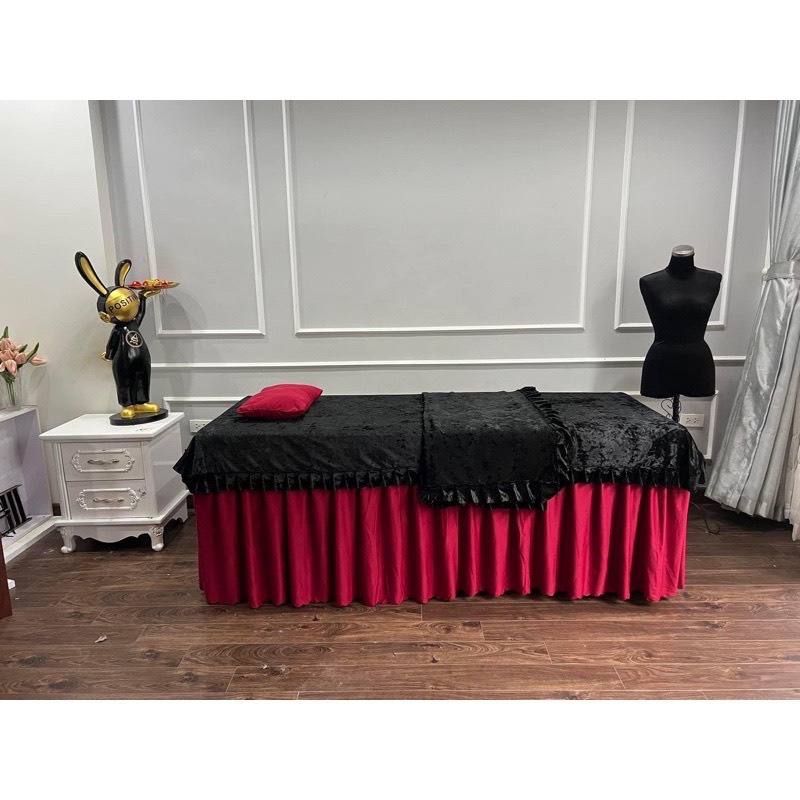 Tấm phủ nhung cao cấp cho spa, tấm phủ giường nối mi, phun xăm