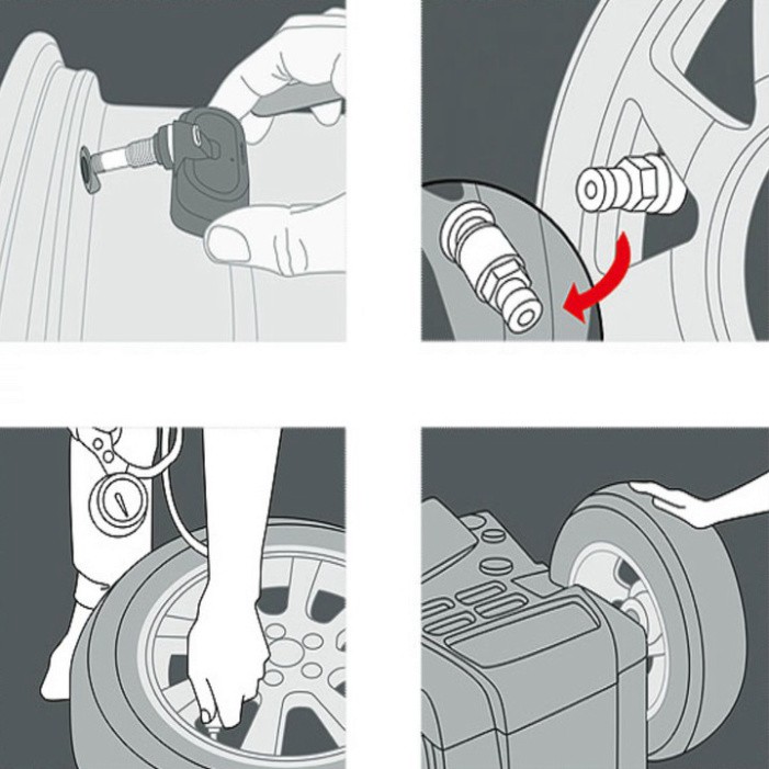 Sản Phẩm Bộ Thiết Bị Cảm Biến Áp Suất Lốp Trong TPMS Dành Cho Xe Hơi, Ô Tô Màn Hình DVD Android TNS601 .