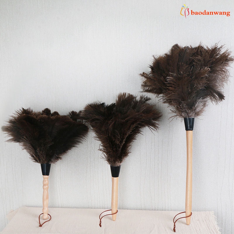 Chổi lông vũ mềm cán gỗ quét bụi chống tĩnh điện tùy chọn kích thước