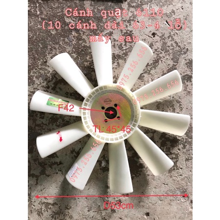Cánh Quạt 6110 (10 Cánh dài 530,lỗ 42) Máy Sau  phụ tùng ô tô Phụ tùng Hùng Lỳ