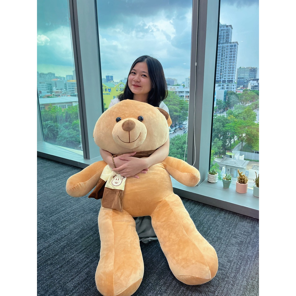 Gấu bông Teddy Bear đeo khăn làm quà tặng - vãi co dãn 4 chiều siêu mềm mịn - Tiệm Gấu Xinh