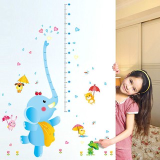 Decal dán tường Thước đo voi phun nước 2 - DTD019