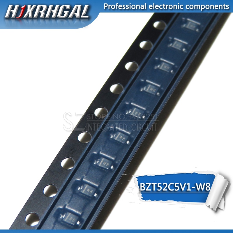 100 chiếc Zener diode BZT52C5V1 BZT52C SOD-323 / 123 W8 mới và HJXRHGAL