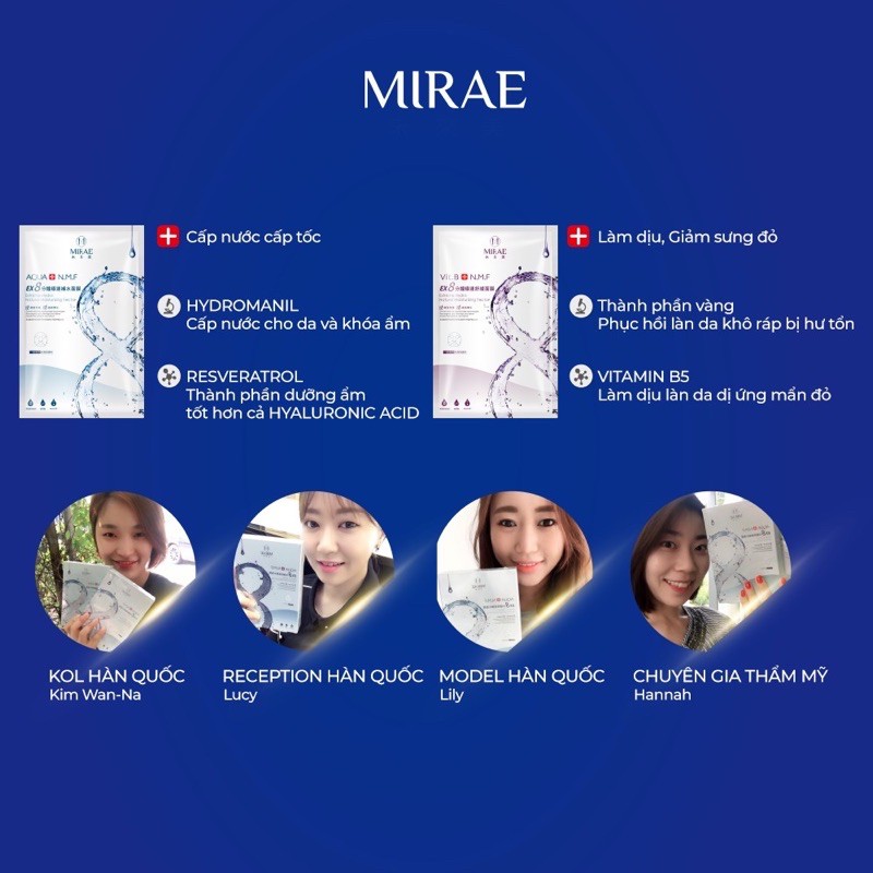 [Mã QUYEMI giảm 20k] Mặt nạ Mirae EX 8 phút hôp 5 miếng các loại, mask dưỡng da cao cấp công nghệ mớinhất