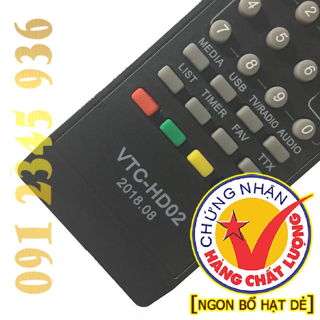Điều khiển VTC-HD 02 cho đầu kỹ thuật số TvBox. (Mẫu số 3)