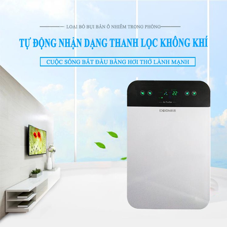 Máy lọc không khí, máy lọc HR-883 công nghệ lọc HEPA kết hợp than hoạt tính, 5 lớp tạo ion âm giúp không khí trong lành