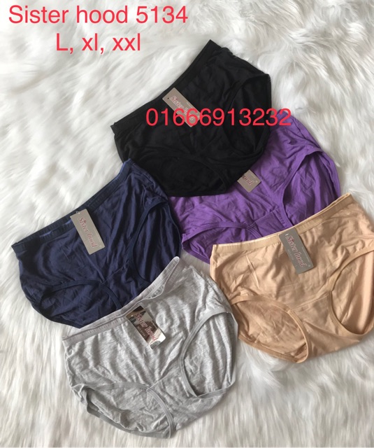 Quần lót nữ cotton bigsize Thái Lan Sisterhood 5134 cạp vừa vải trơn mềm mát | BigBuy360 - bigbuy360.vn