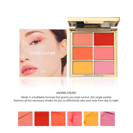 BẢNG PHẤN MÁ, MẮT, MÔI ĐA NĂNG [3CE] MULTI POT PALETTE #GOING STEADY