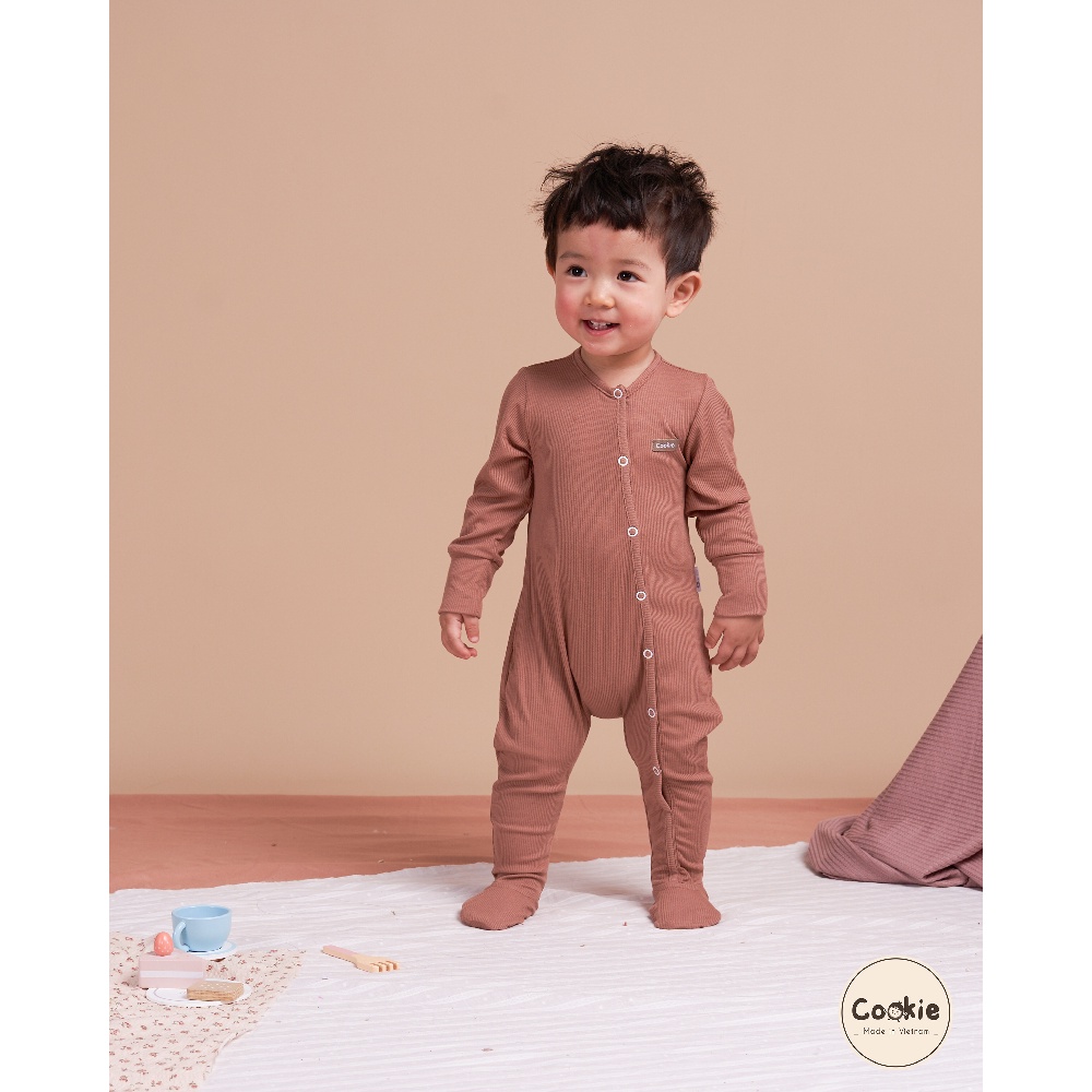 Bộ Bodysuit Dài Tay Cài Chéo Liền Tất Cho Bé Từ Sơ Sinh Đến 12 Tháng